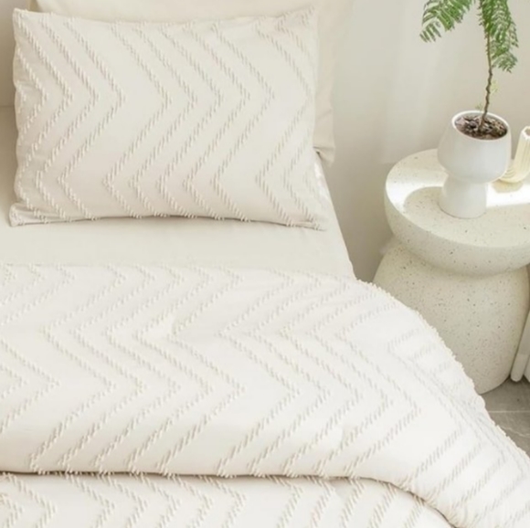 Chevron Tufted Texture Petal Pink Blush King Size Bed Comforter Set Boho Bedding - Picture 10 of 10